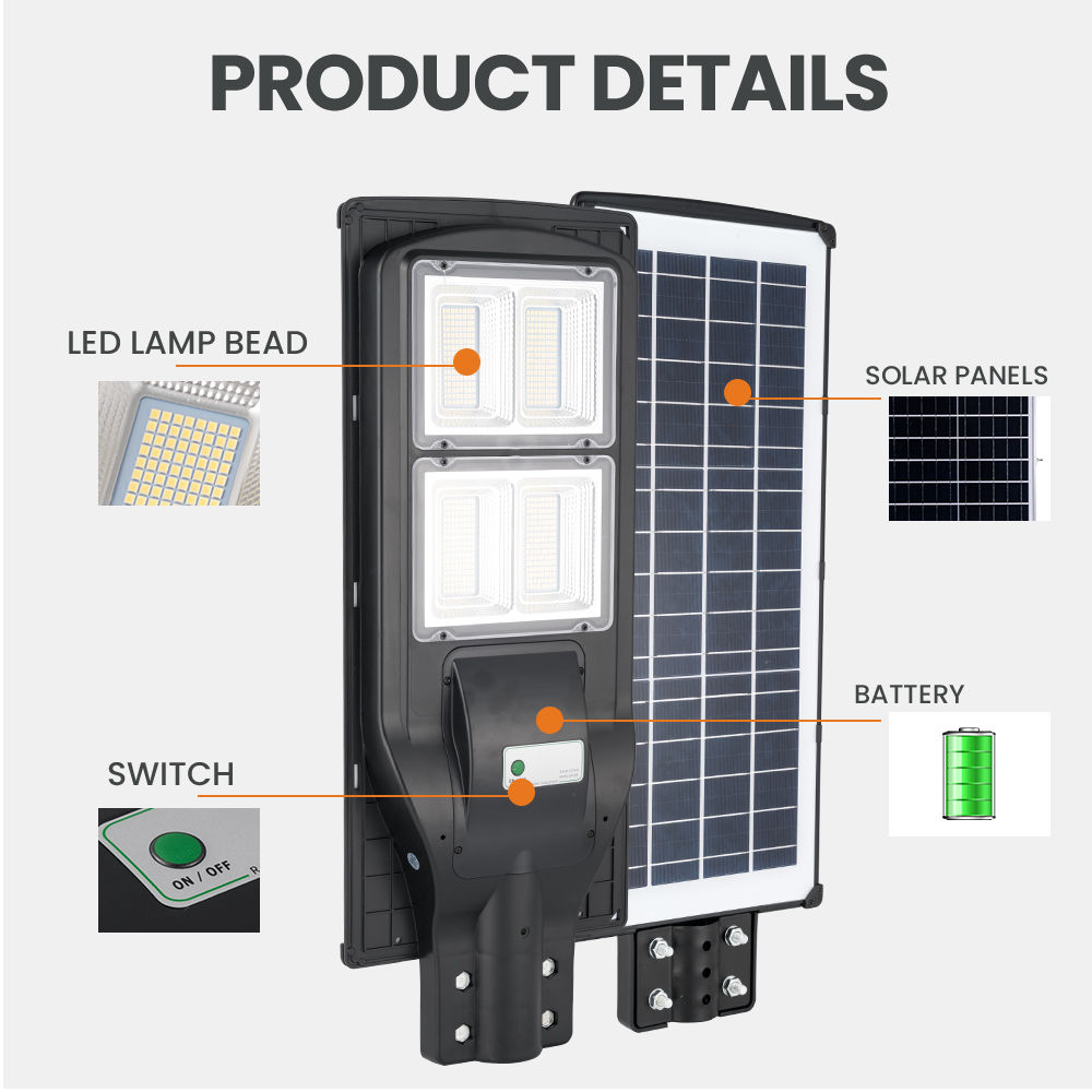 Kommerzielles wasserdichtes IP65-Aluminium Smd 60 W 120 W 180 W integriertes All-in-One-LED-Solarstraßenlaterne für den Außenbereich (8)