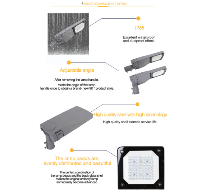 ქარხნული წყალგაუმტარი მაღალი ხარისხის Smart Ip65 LED ქუჩის განათება (7)