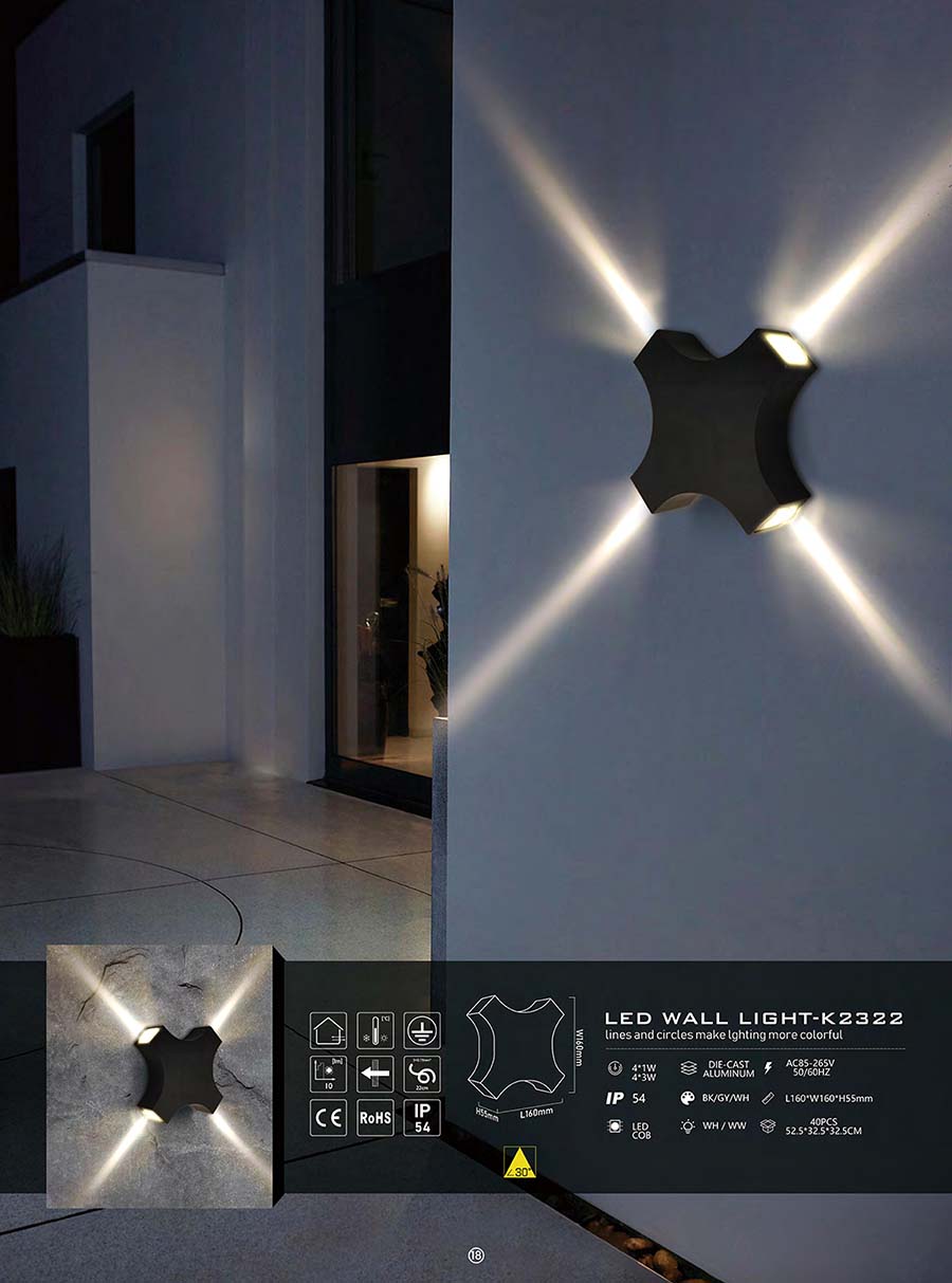 LED су үткәрми торган стена лампасы-3