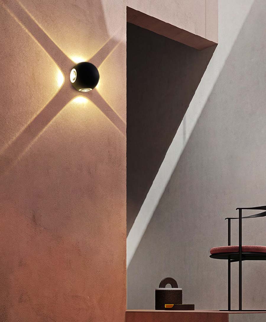 LED vodootporna zidna svjetiljka, podesivi vanjski trijem na zidu (1)