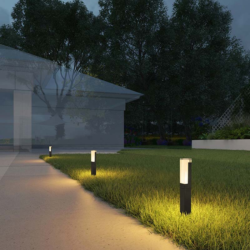 Ngwunye ọkụ n'èzí, eriri oriọna kọlụm LED IP55 oriọna dị n'èzí na-enweghị mmiri nke oge a minimalist Post Lamp Lawn Garden Landscape Lamp (3)
