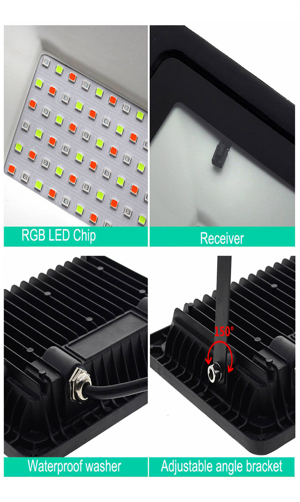 Wireless Control RGB Color Changing Floodlight Smart Wifi LED Flood Light (2)